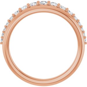 14K Rose 3/8 CTW Natural Diamond Anniversary Band