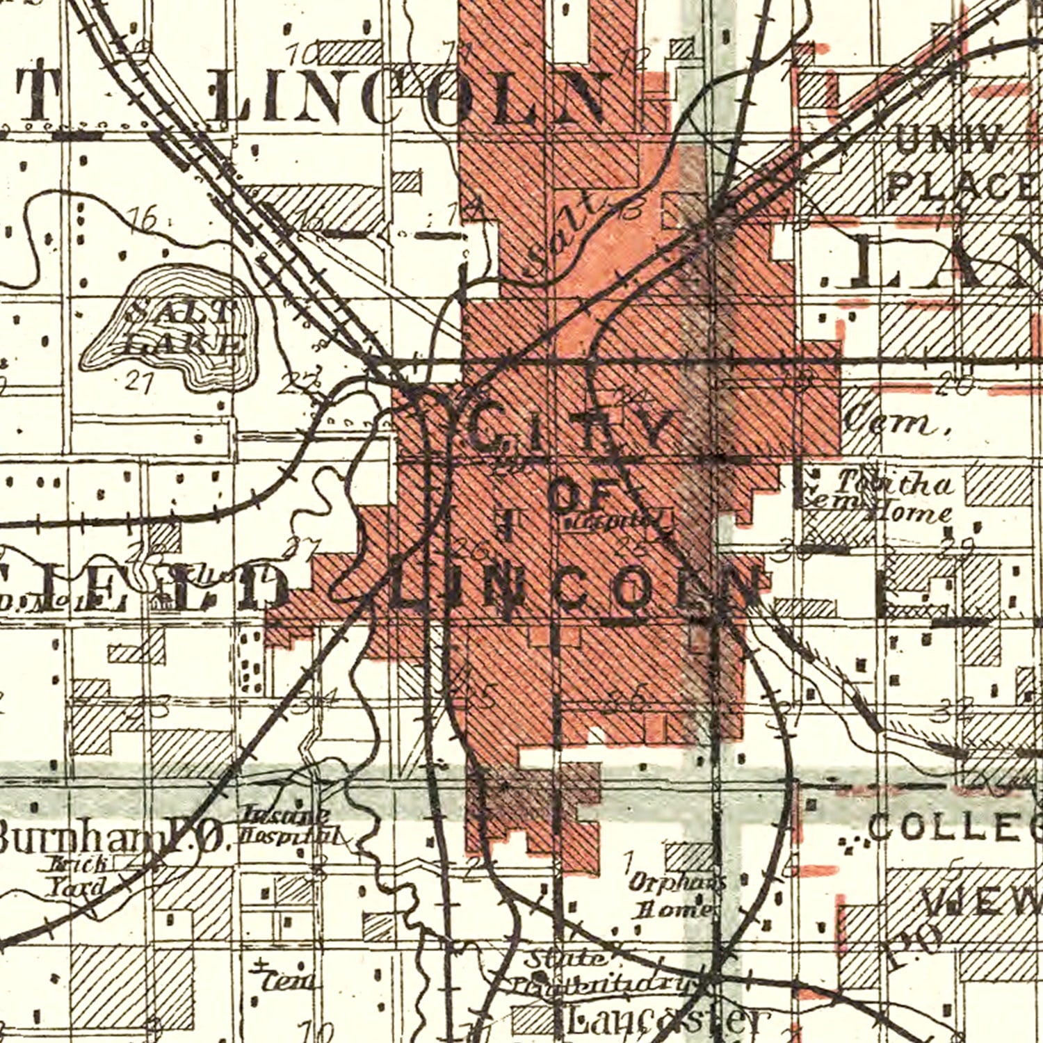 Vintage Map of Lancaster County, Nebraska 1903