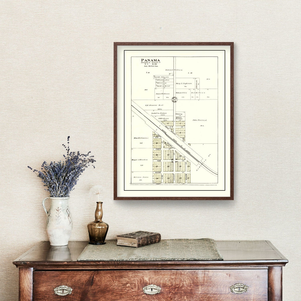 Vintage Map of Panama, Nebraska 1903