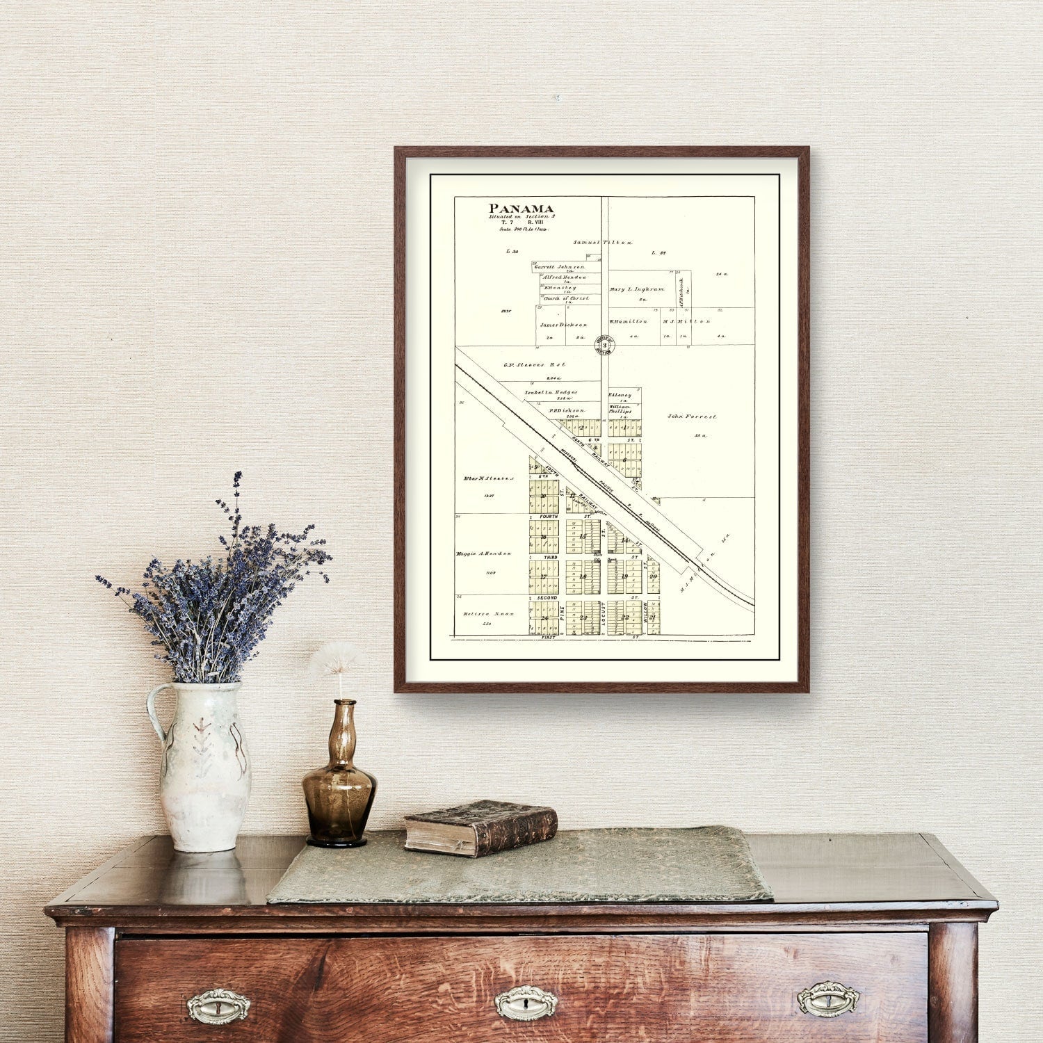 Vintage Map of Panama, Nebraska 1903