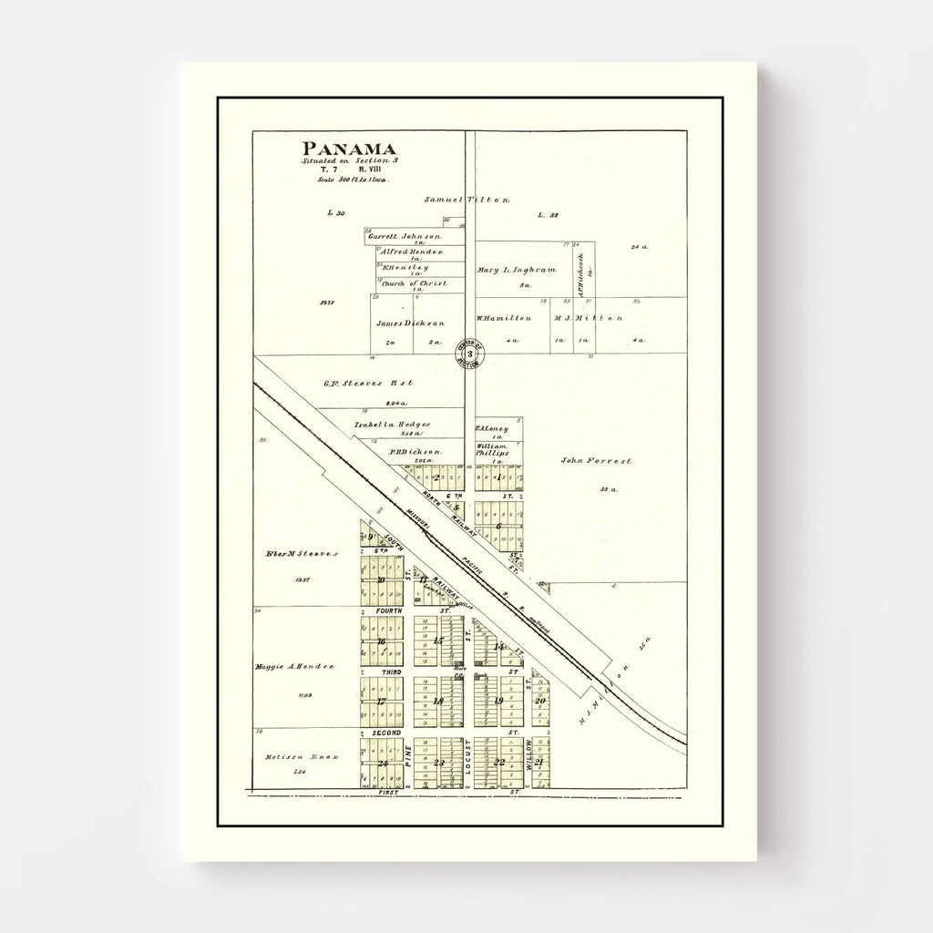 Vintage Map of Panama, Nebraska 1903