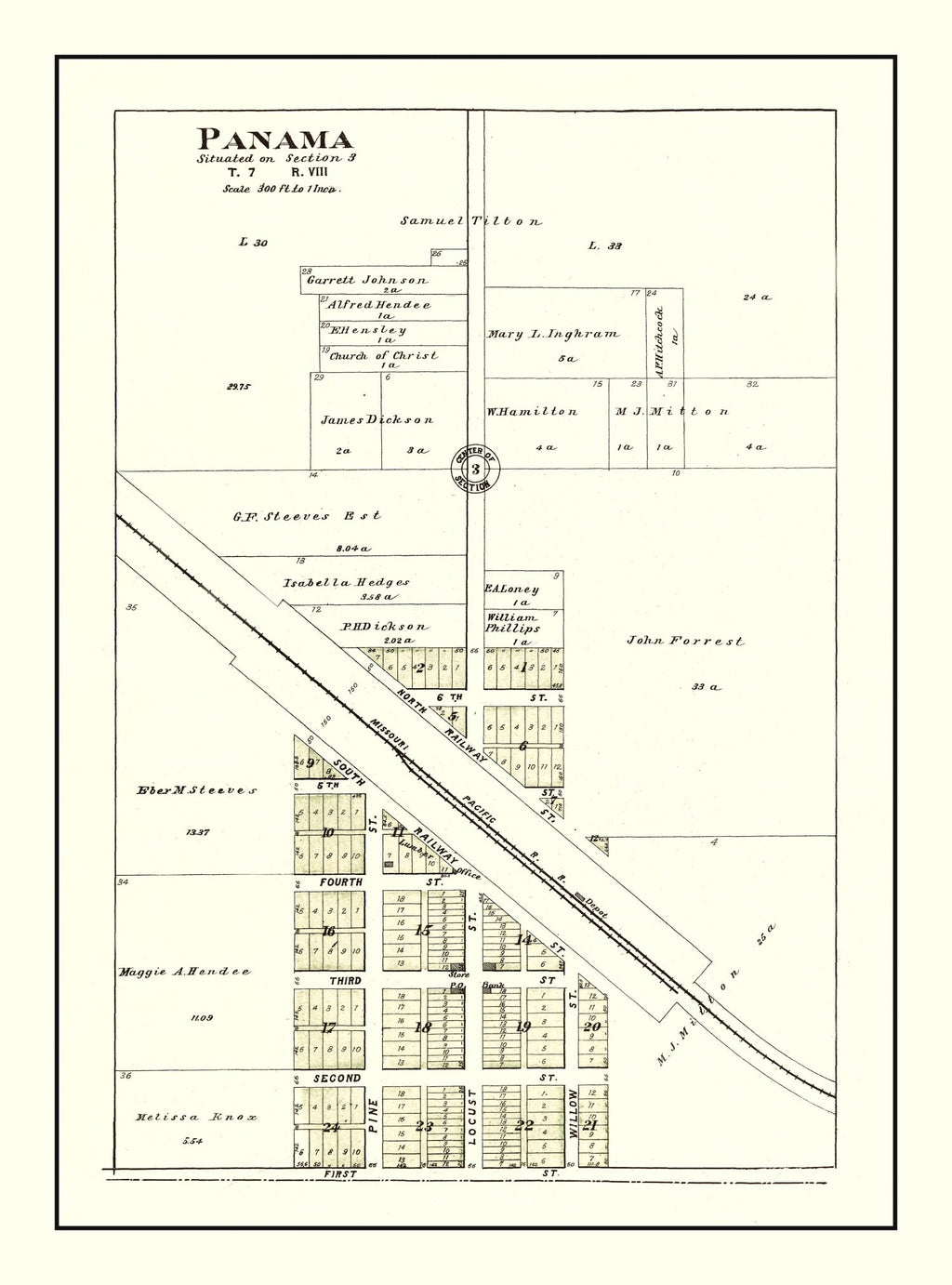 Vintage Map of Panama, Nebraska 1903