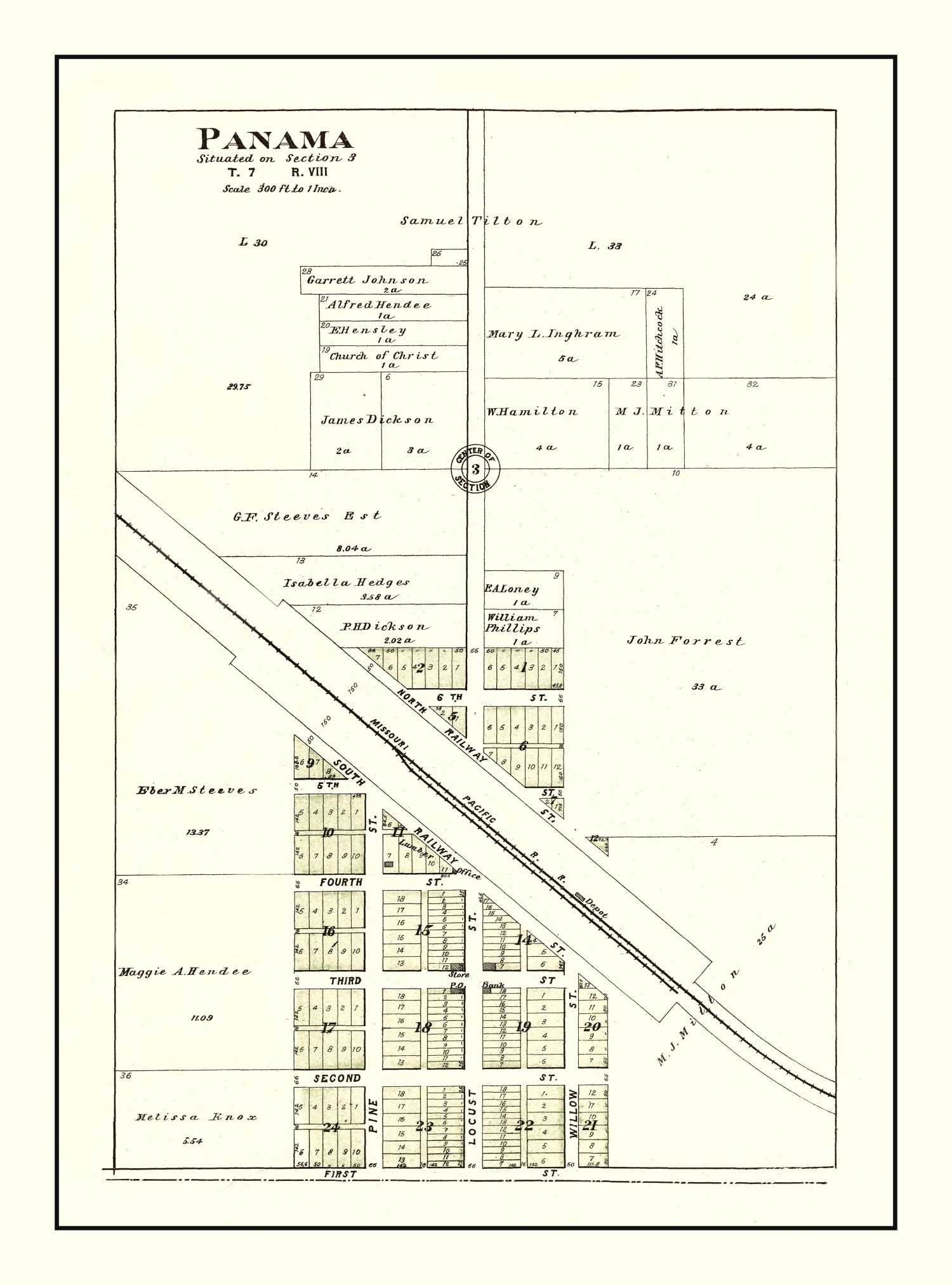Vintage Map of Panama, Nebraska 1903