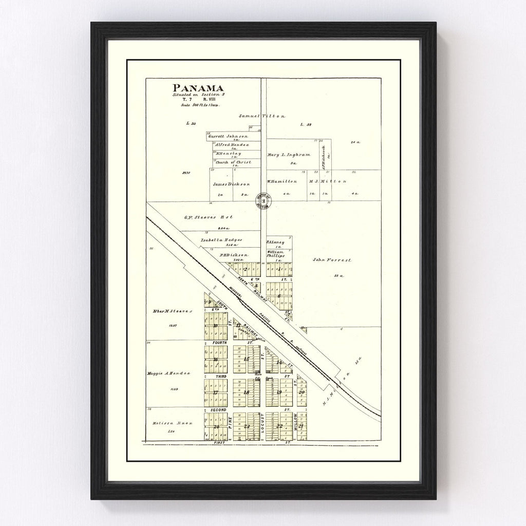 Vintage Map of Panama, Nebraska 1903