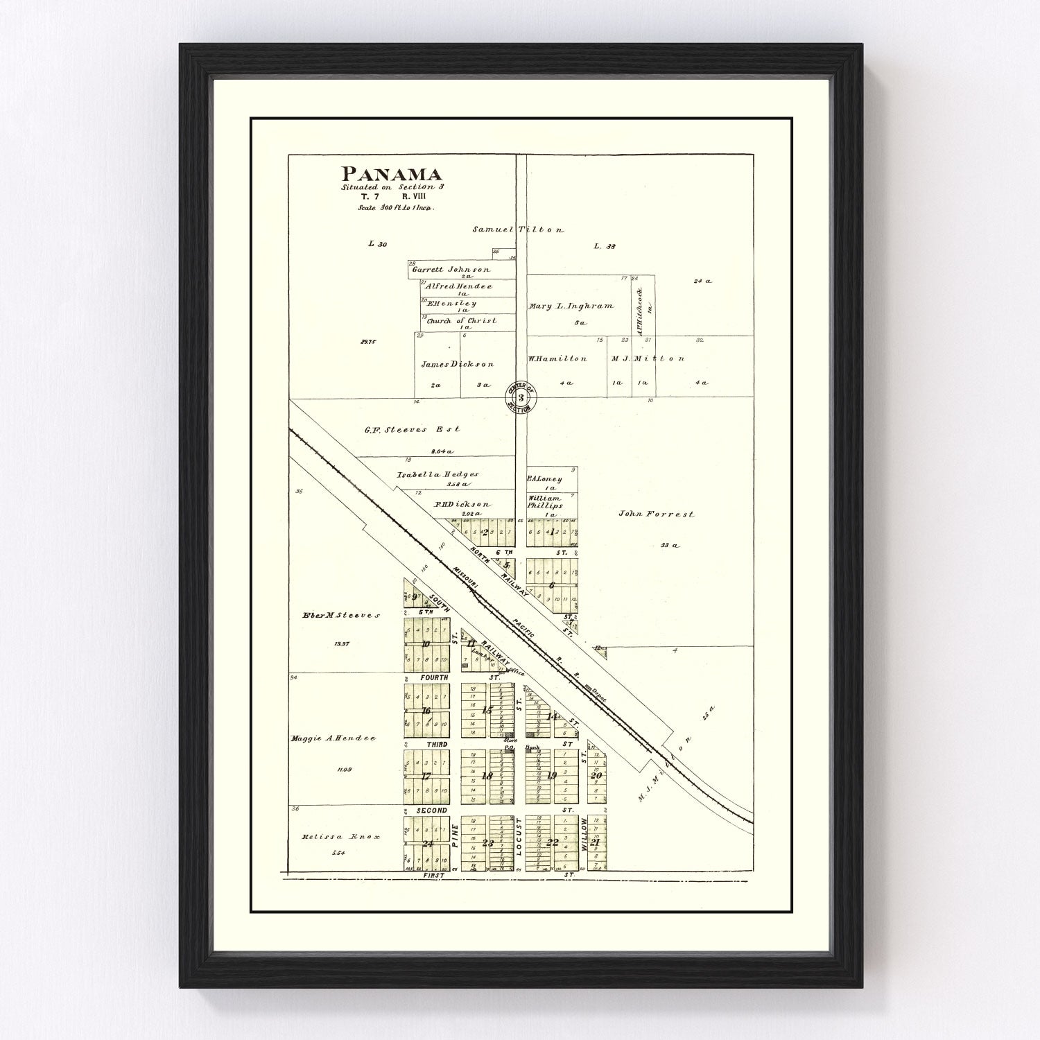 Vintage Map of Panama, Nebraska 1903