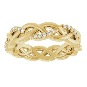 14K Yellow 1/6 CTW Natural Diamond Eternity Band Size 7