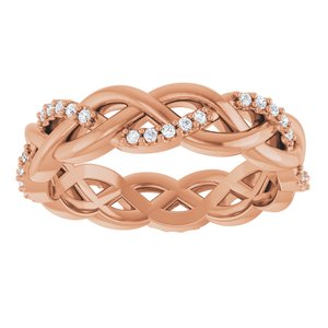 14K Rose 1/6 CTW Natural Diamond Eternity Band Size 7