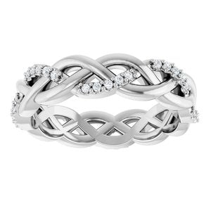 14K White 1/6 CTW Natural Diamond Eternity Band Size 7