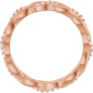 14K Rose 1/6 CTW Natural Diamond Eternity Band Size 7