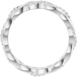 14K White 1/6 CTW Natural Diamond Eternity Band Size 7