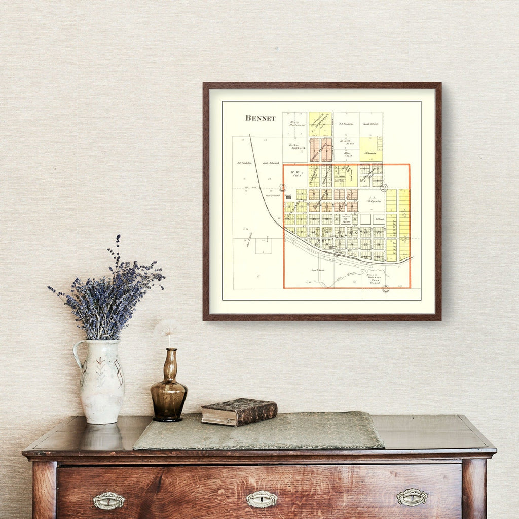 Vintage Map of Bennet, Nebraska 1903
