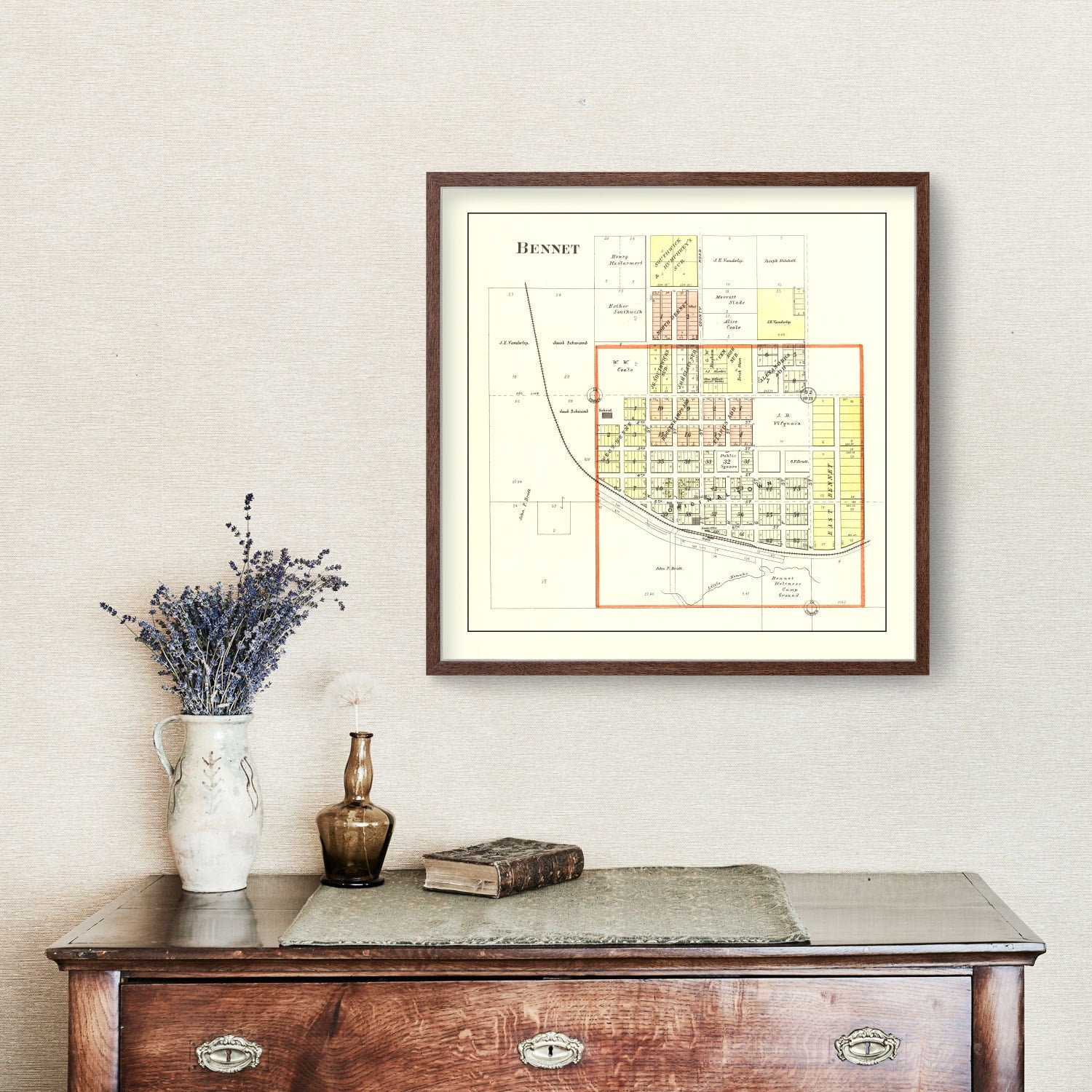 Vintage Map of Bennet, Nebraska 1903