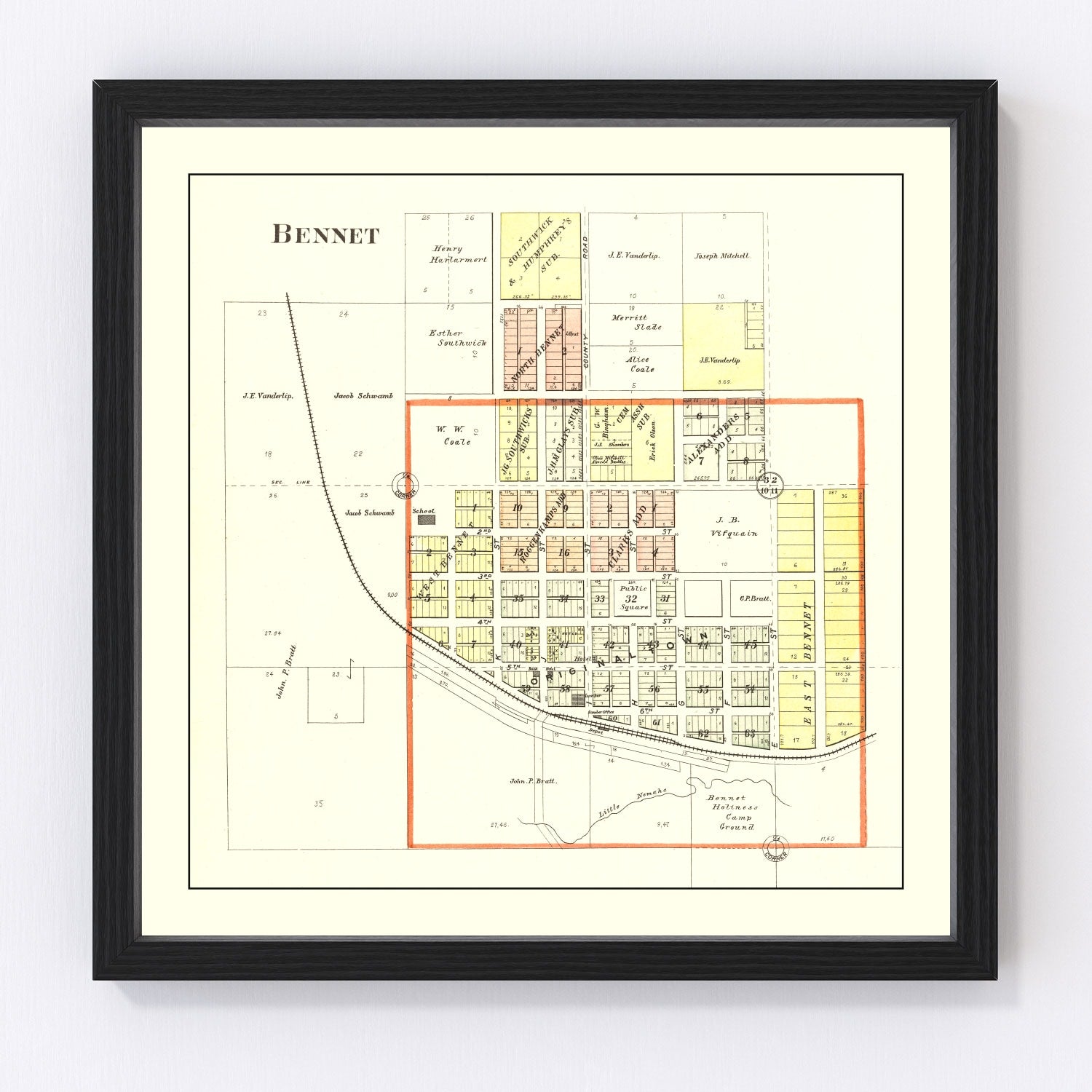 Vintage Map of Bennet, Nebraska 1903