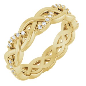14K Yellow 1/6 CTW Natural Diamond Eternity Band Size 7