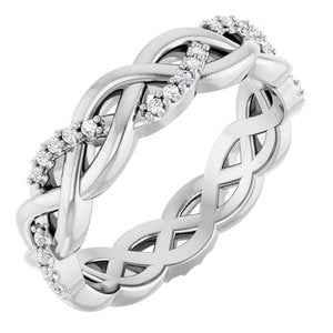 14K White 1/6 CTW Natural Diamond Eternity Band Size 7