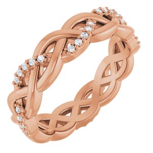 14K Rose 1/6 CTW Natural Diamond Eternity Band Size 7