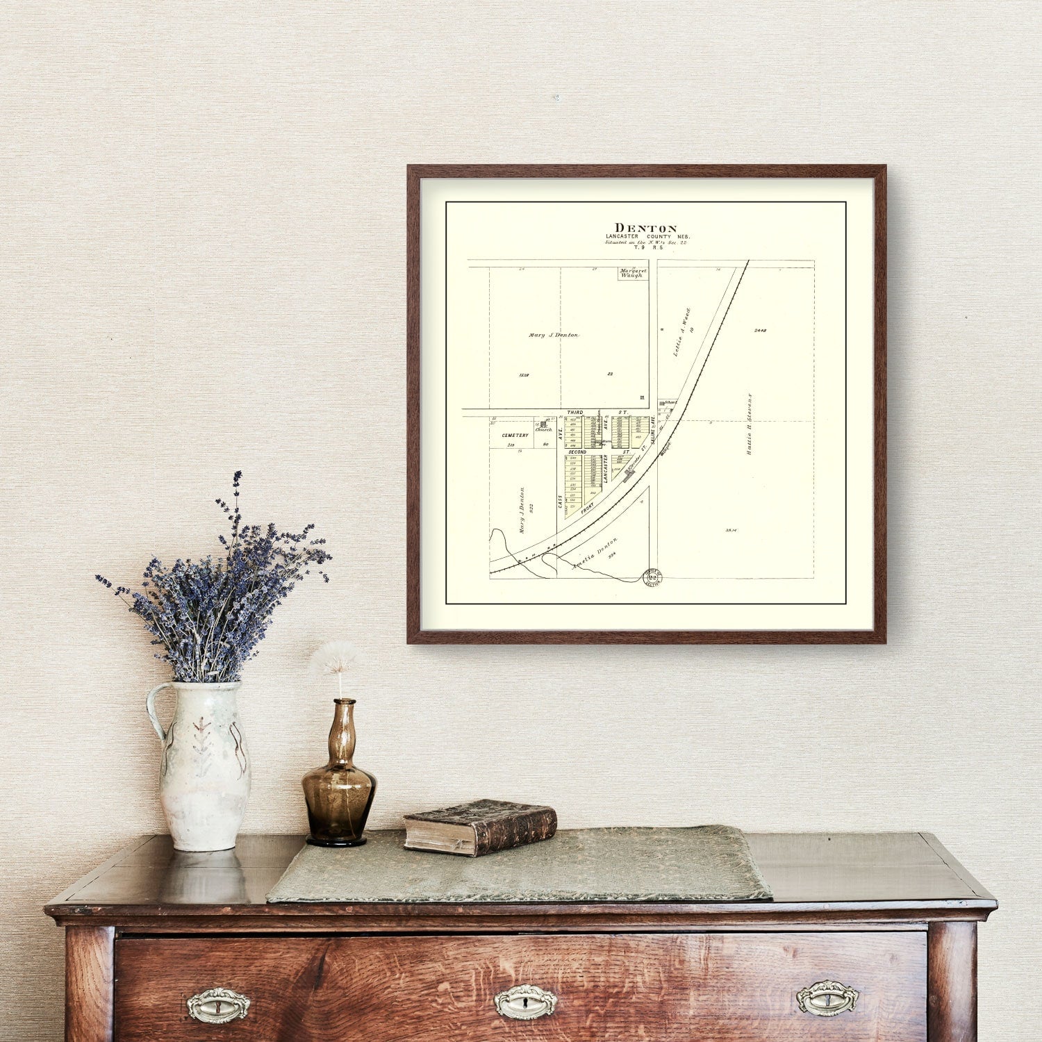 Vintage Map of Denton, Nebraska 1903