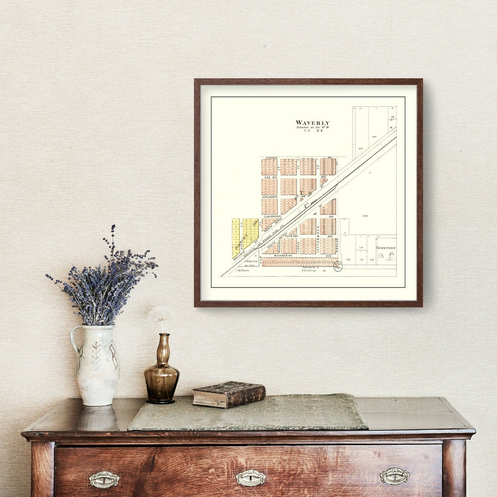 Vintage Map of Waverly, Nebraska 1903