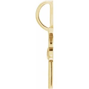 14K Yellow Gold 2 mm Round Accented Vote Charm/Pendant Mounting – image 8