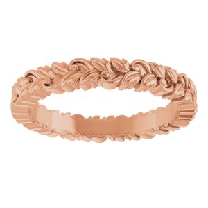 14K Rose 3.2 mm Floral Band Size 7