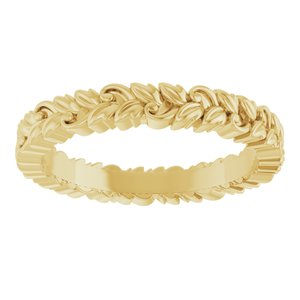 14K Yellow 3.2 mm Floral Band Size 7