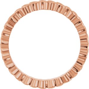 14K Rose 3.2 mm Floral Band Size 7