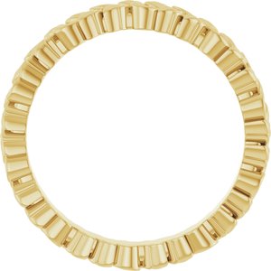 14K Yellow 3.2 mm Floral Band Size 7