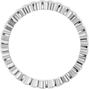 Platinum 3.2 mm Floral Band Size 7