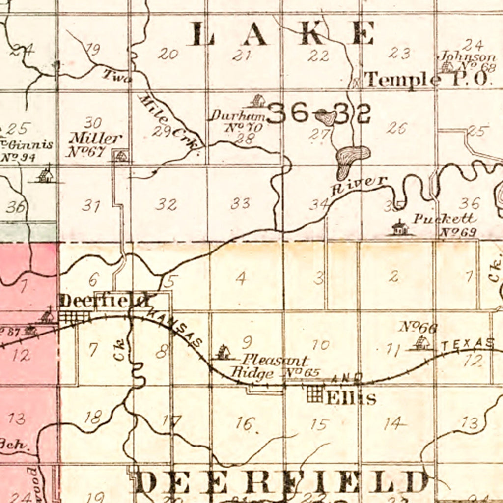 Vintage Map of Vernon County, Missouri 1903
