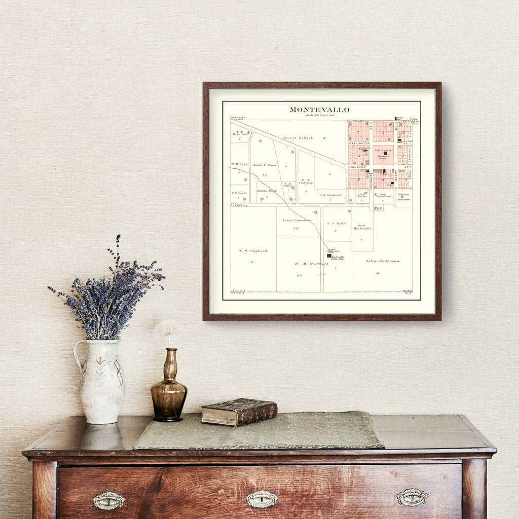 Vintage Map of Montevallo, Missouri 1903