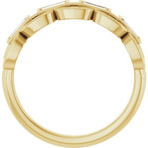 14K Yellow Gold Lab-Grown Moissanite Chain Link Ring