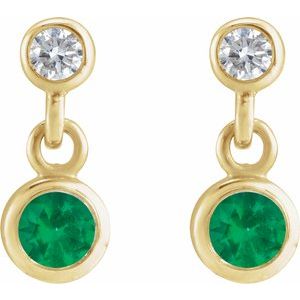 Two-Stone Bezel Set Earrings