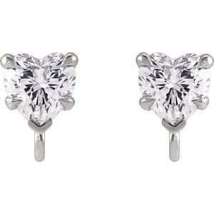 Platinum 1/5 CT Natural Diamond Earring Top