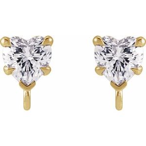 14K Yellow 1/5 CT Natural Diamond Earring Top