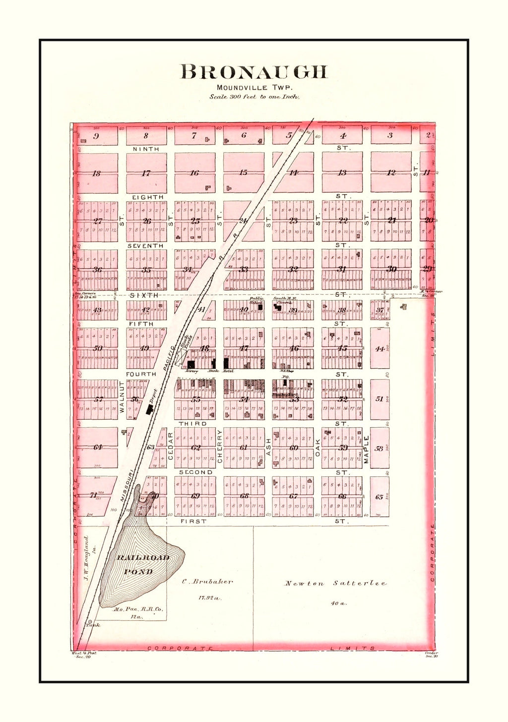 Vintage Map of Bronaugh, Missouri 1903