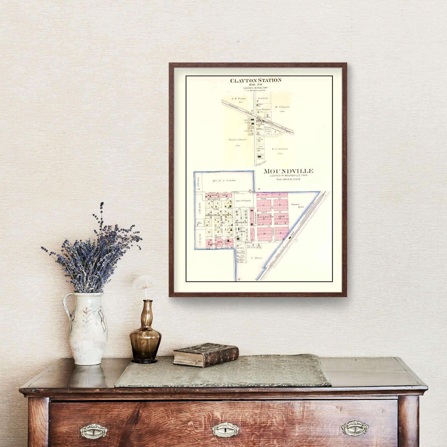 Vintage Map of Moundville, Missouri 1903