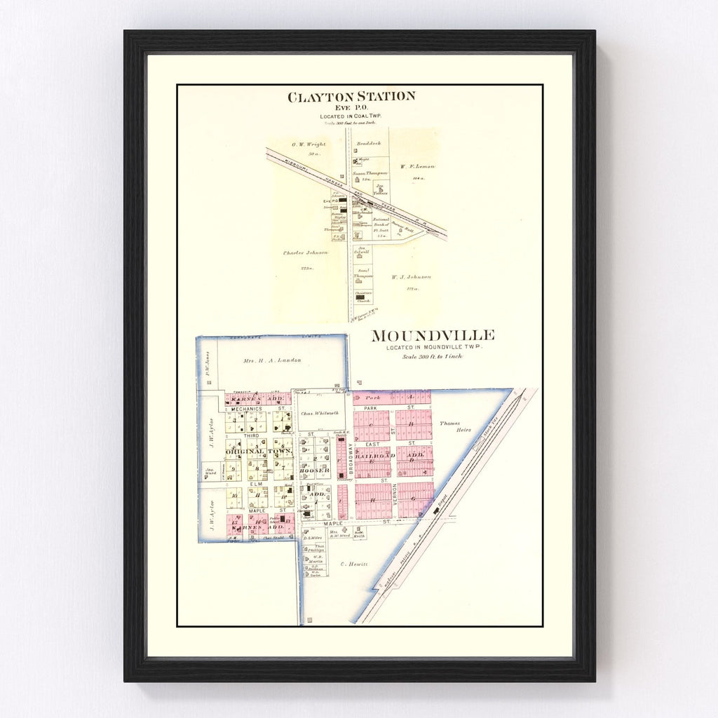 Vintage Map of Moundville, Missouri 1903