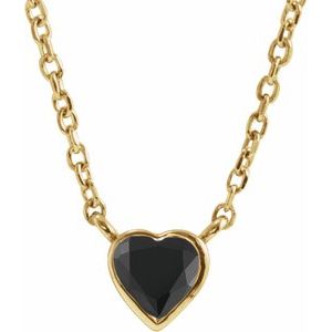 Heart Bezel-Set Necklace