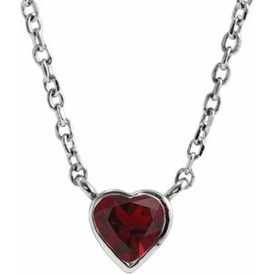 Heart Bezel-Set Necklace