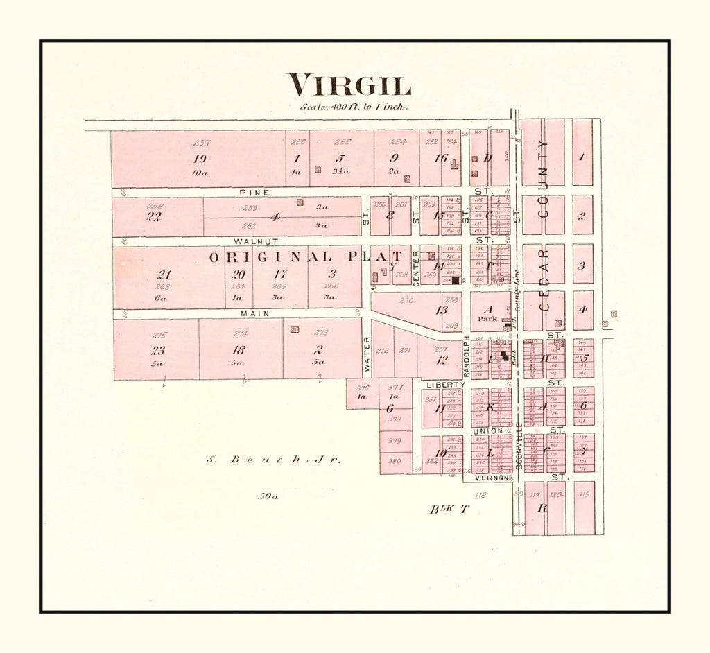 Vintage Map of Virgil, Missouri 1903