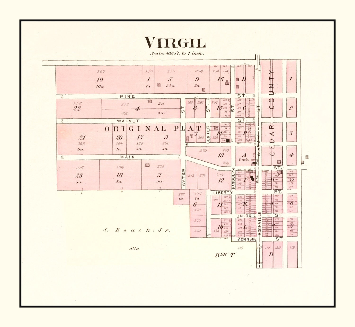 Vintage Map of Virgil, Missouri 1903