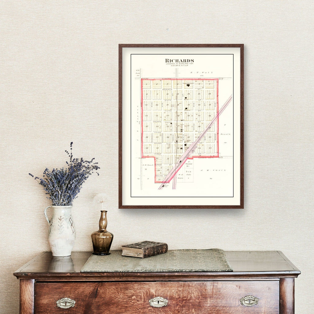 Vintage Map of Richards, Missouri 1903