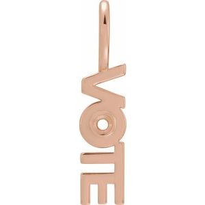 14K Rose Gold 2 mm Round Accented Vote Pendant Mounting – image 7