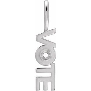 Sterling Silver 2 mm Round Accented Vote Charm/Pendant Mounting – image 7
