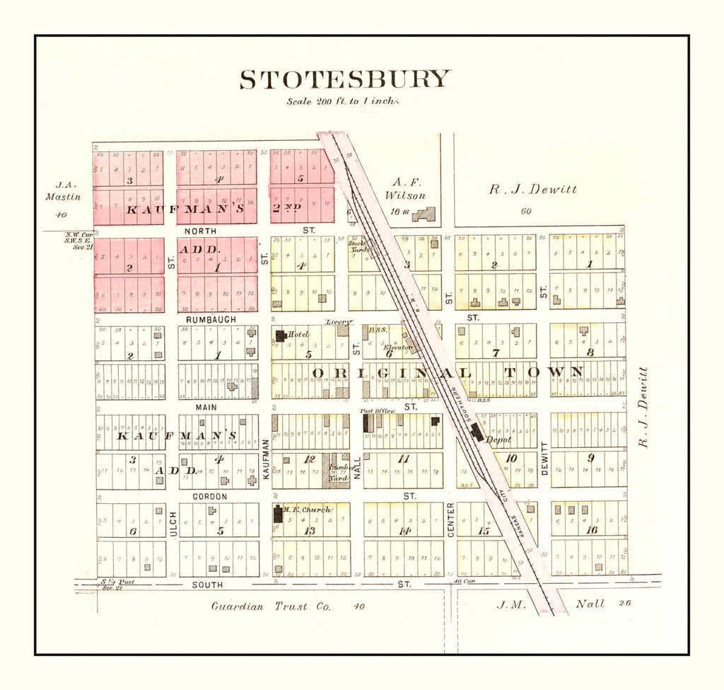 Vintage Map of Stotesbury, Missouri 1903