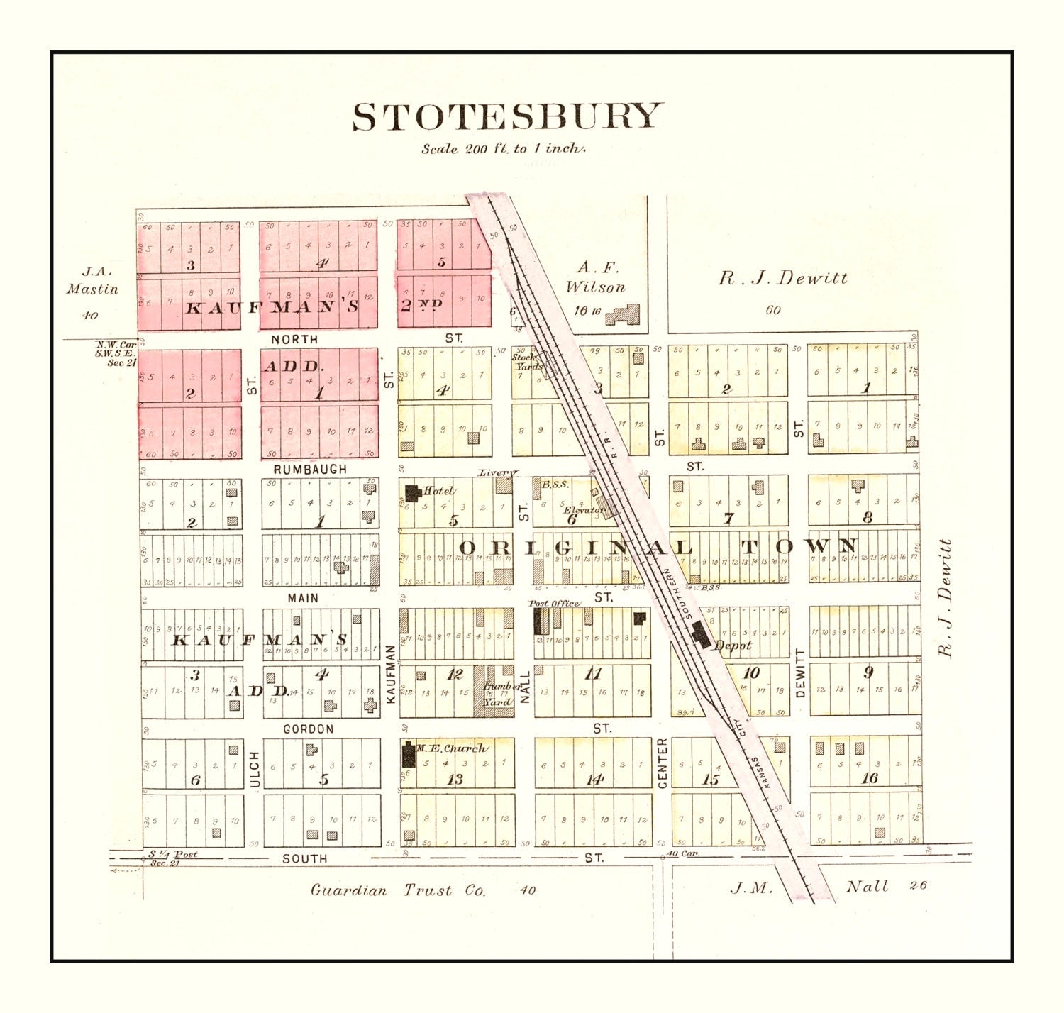 Vintage Map of Stotesbury, Missouri 1903