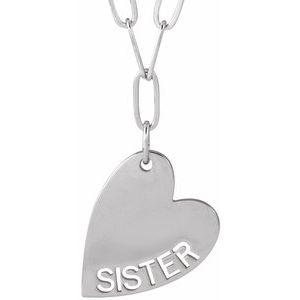 Mama or Sister Heart Necklace or Pendant