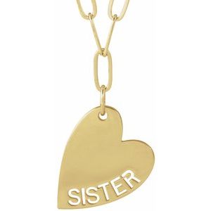 Mama or Sister Heart Necklace or Pendant