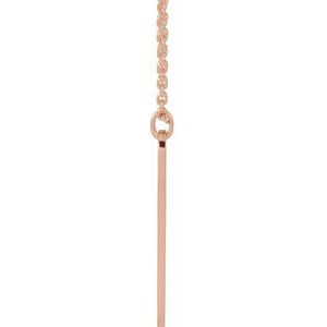 14K Rose Engravable Interlocking Hearts 16-18" Necklace
