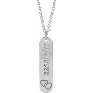 Engravable Bar Necklace or Pendant